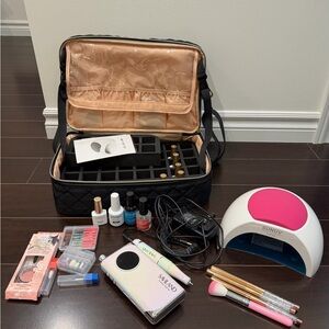 Nail Art Kit with LED Lamp and Carrying Case